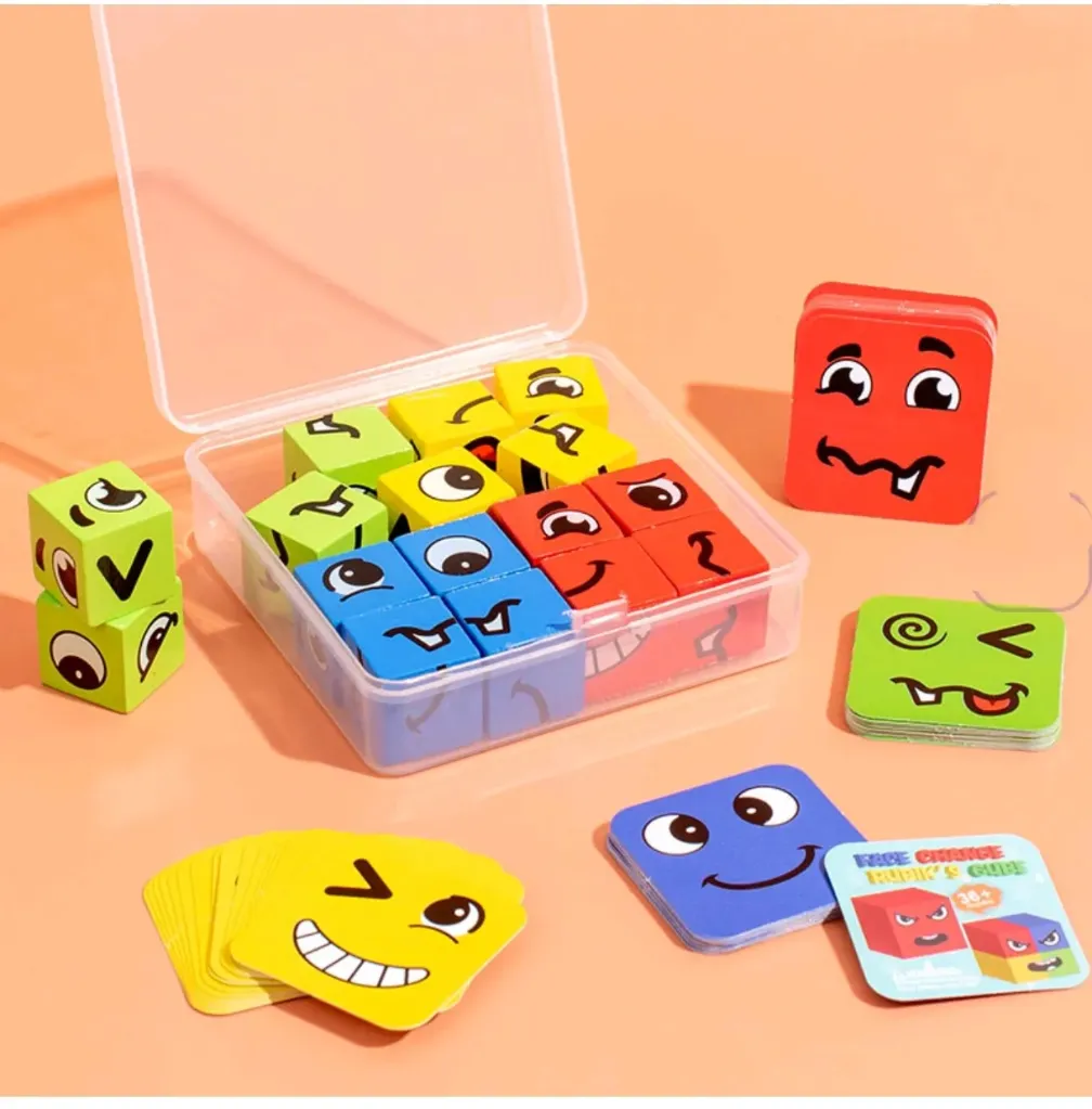 [toys  games - puzzles and blocks-69073] Face change puzzle with plastic box