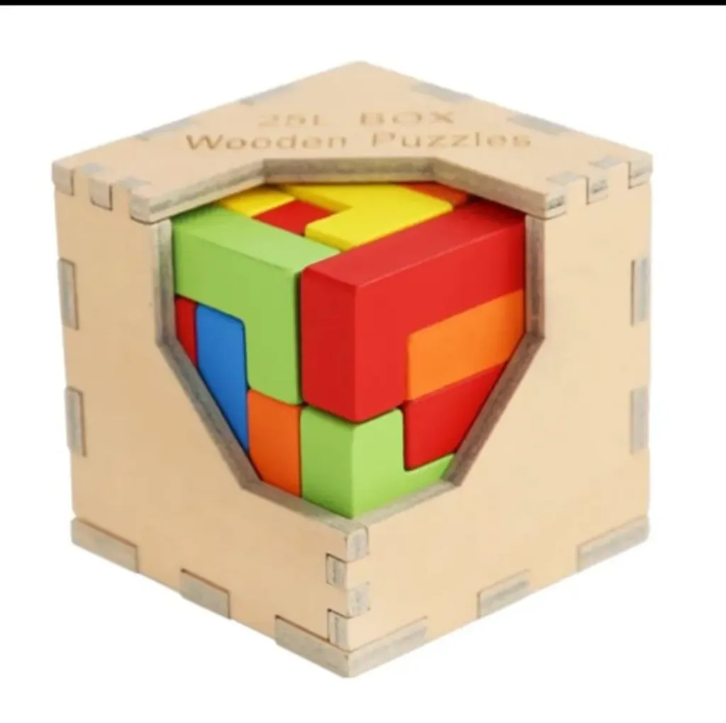 [toys  games - puzzles and blocks-69170] Wooden cube puzzle