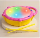 Flash Drum Toy for Kids with 2 Mallets | Battery Operated Musical Learning with 3D Lights & Sounds | Educational Toy for 2-6 Year Old Boys & Girls | Multicolor Toddler Drum Set