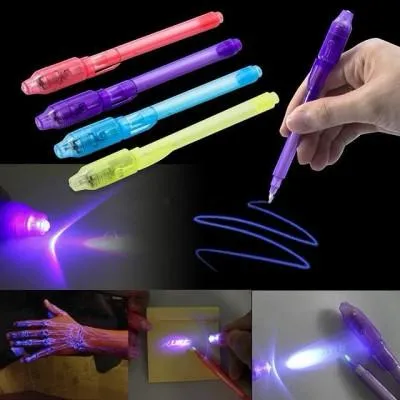 [school essentials - quirky stationary-75766] Invisible Ink Magic Pen with UV-Light for Kids | Birthday Return Gifts for all age group (Set of 12)