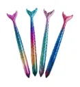 Mermaid Gel Pens Plastic Stationery Kawaii Japanese Fish Theme,Blue Mermaid Fish Tail Shape Pen For Girls, Cute Gel Pen Stationery (Set of 3)