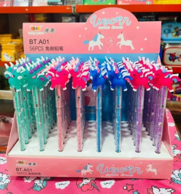 [school essentials - quirky stationary-76154] Unicorn Fancy Pencils Push Pencils For Kids Birthday Return Gifts Party Favours Favors Take Away Gifts